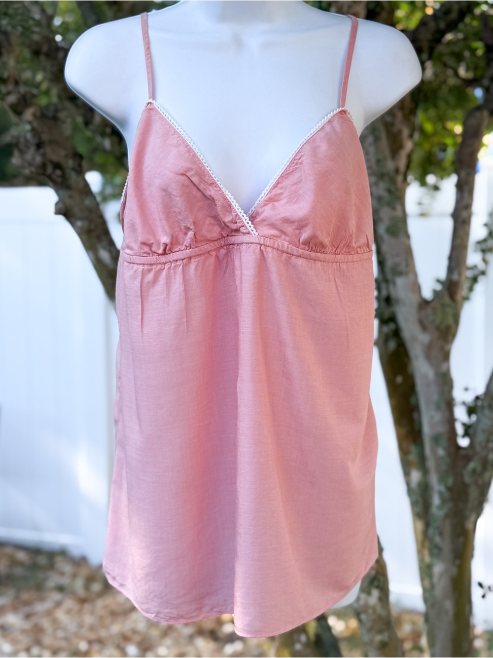Gap XS Pink Cami Tank Top Viscose Lyocell Adjustable Straps Lightweight